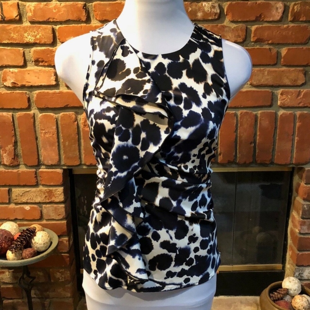 Ann Taylor Ruched Ruffled Shirt Top - Picture 8 of 9